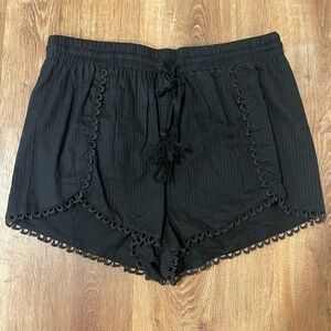Pacsun LA hearts black Tulip tassel tie front shorts​​​​​​​​​